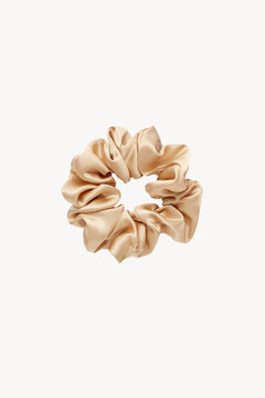 Beige silk scrunchie