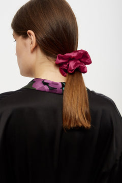 Cherry red silk scrunchie