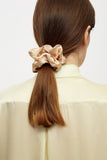 Beige silk scrunchie