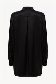 Women silk pajama fluid set in black