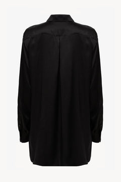 Women silk pajama fluid set in black