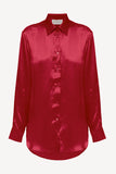 Women pajama lightweight shirt in cherry red