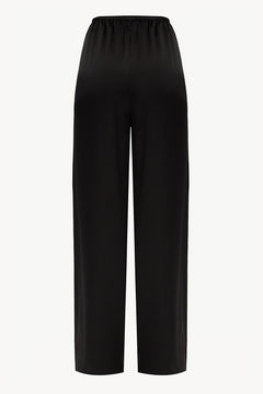 Women silk pajama fluid set in black