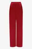 Women pajama fluid pant in cherry red