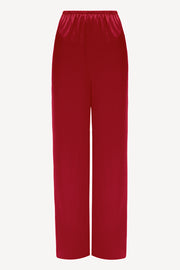 Women pajama fluid pant in cherry red