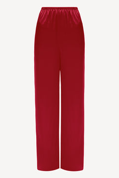 Women pajama fluid pant in cherry red