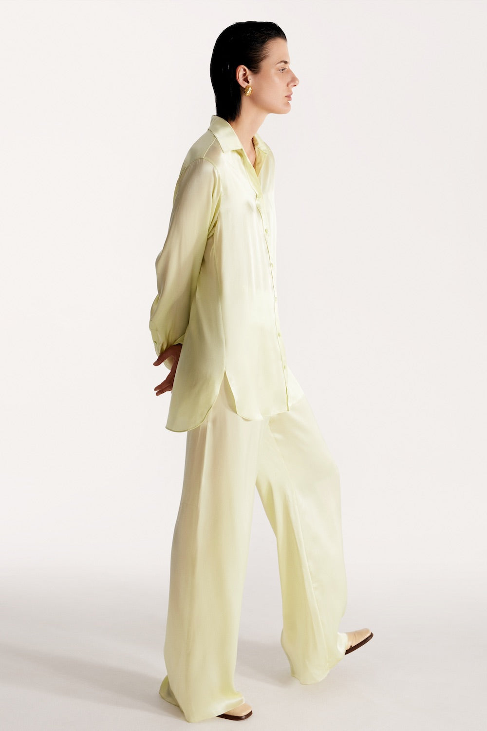 Women pajama fluid pant in sorbet green