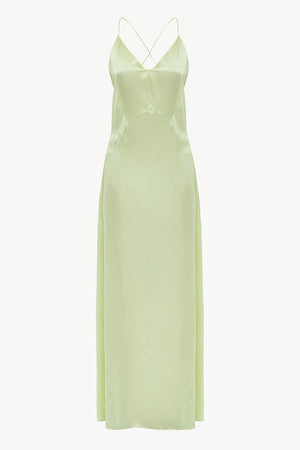 LESSLESS Open-Back Slip Silk Dress in Sorbet Green L LESSLESS Open-Back Slip Silk Dress in Sorbet Green L