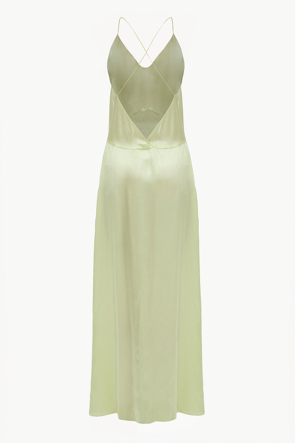 LESSLESS Open-back slip silk dress in sorbet green XL LESSLESS Open-back slip silk dress in sorbet green XL