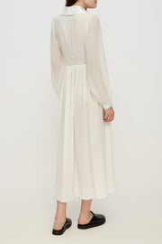 Floaty Chiffon Midi Dress in White