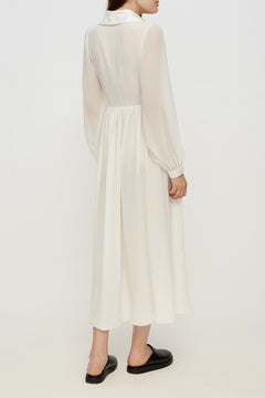 Floaty Chiffon Midi Dress in White