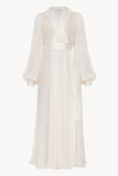 Floaty Chiffon Midi Dress in White