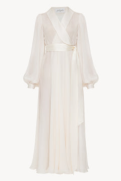 Floaty Chiffon Midi Dress in White