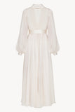 Floaty Chiffon Midi Dress in White