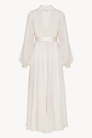 Floaty Chiffon Midi Dress in White