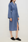 Female linen robe in blue