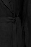 Female linen robe in black