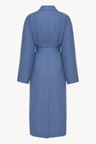 Female linen robe in blue