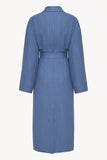 Female linen robe in blue