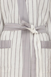 Halos Robe in Dusted Lines on White