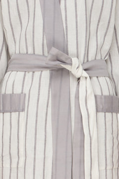 Halos Robe in Dusted Lines on White