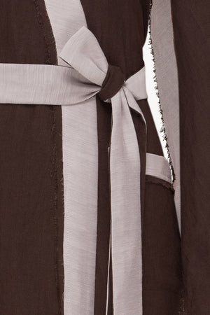 Desert Robe in Chocolate & Cream
