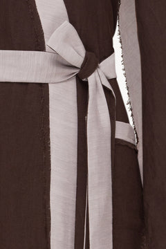 Desert Robe in Chocolate & Cream