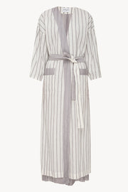 Halos Robe in Dusted Lines on White