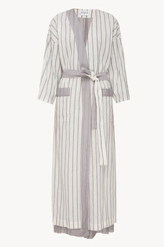 Halos Robe in Dusted Lines on White