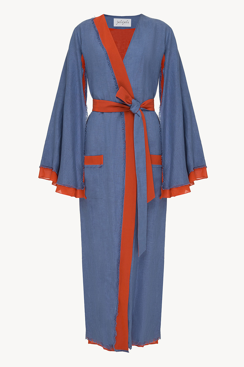 LESSLESS – Desert Robe in Blue & Dark Amber – LESSLESS LLC