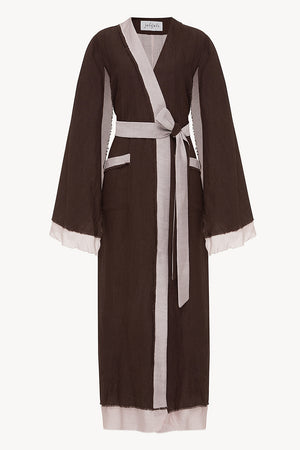 Desert Robe in Chocolate & Cream