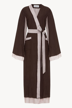 Desert Robe in Chocolate & Cream