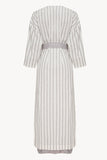 Halos Robe in Dusted Lines on White