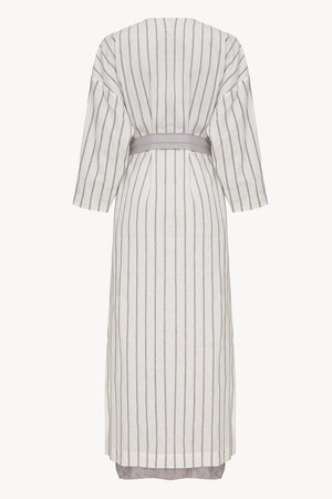 Halos Robe in Dusted Lines on White