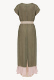Aurora robe in Olive & Powder