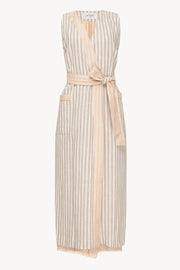 Pacific Robe in Dusted Lines on Peach