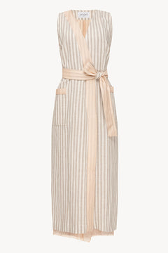 Pacific Robe in Dusted Lines on Peach