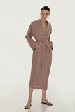 Female linen robe in lilac