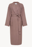Female linen robe in lilac