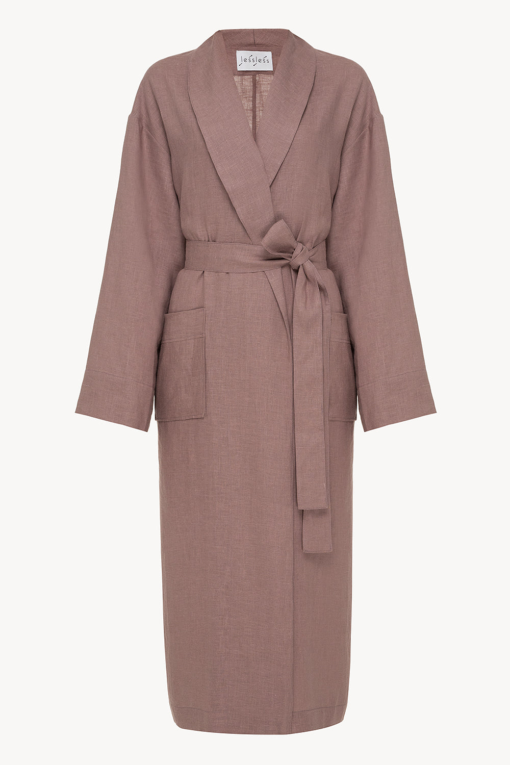 LESSLESS – Female linen robe in lilac – LESSLESS LLC