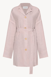 Pink unisex linen overshirt