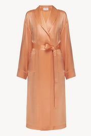 Basic silk robe in orange