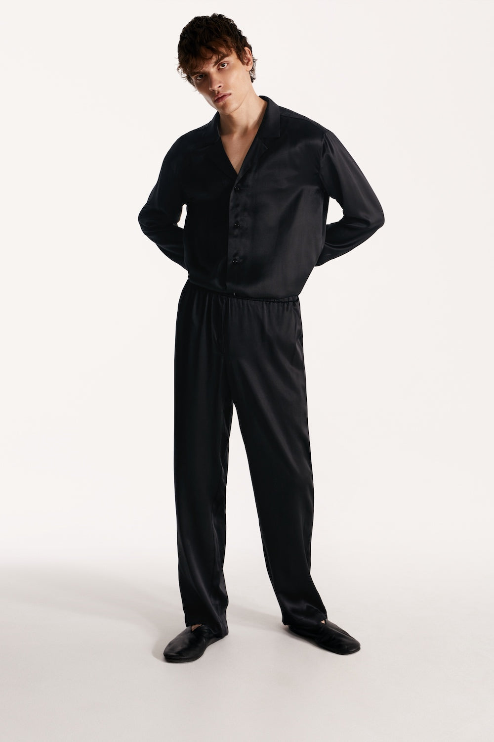 Men pajama set in black