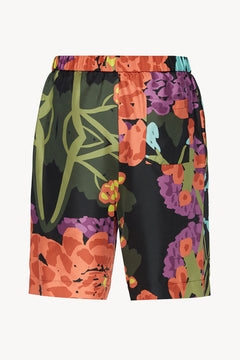 Men relaxed fit shorts in floral black