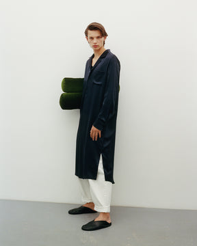 Silk Nightshirt in Navy