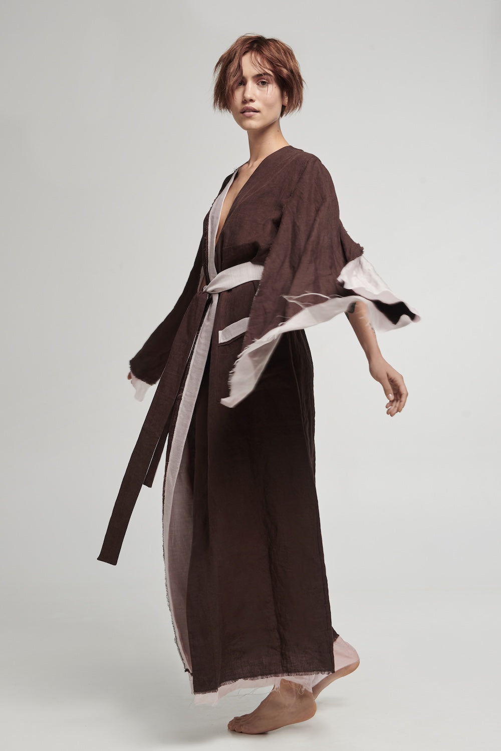Robe Less LESSLESS – Desert Robe in Chocolate & Cream – LESSLESS LLC
