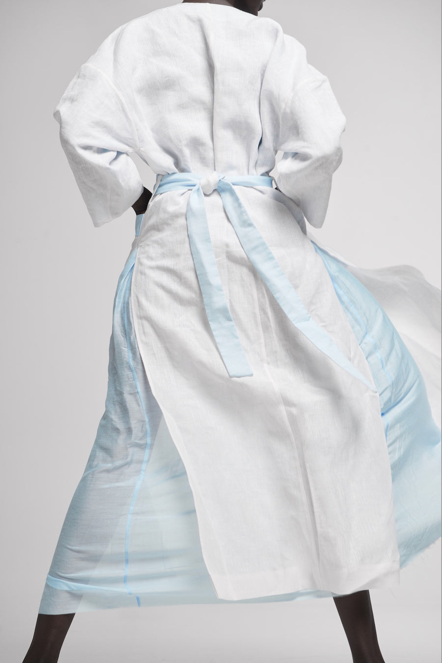 LESSLESS – Halos Robe in Sky White – LESSLESS LLC